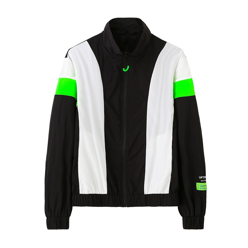 马克华菲男装2018夏季新款夹克立领几何图案外套上衣