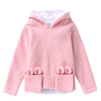 铅笔俱乐部童装2019冬季新款女童纯色连帽衫中大童加绒加厚长袖