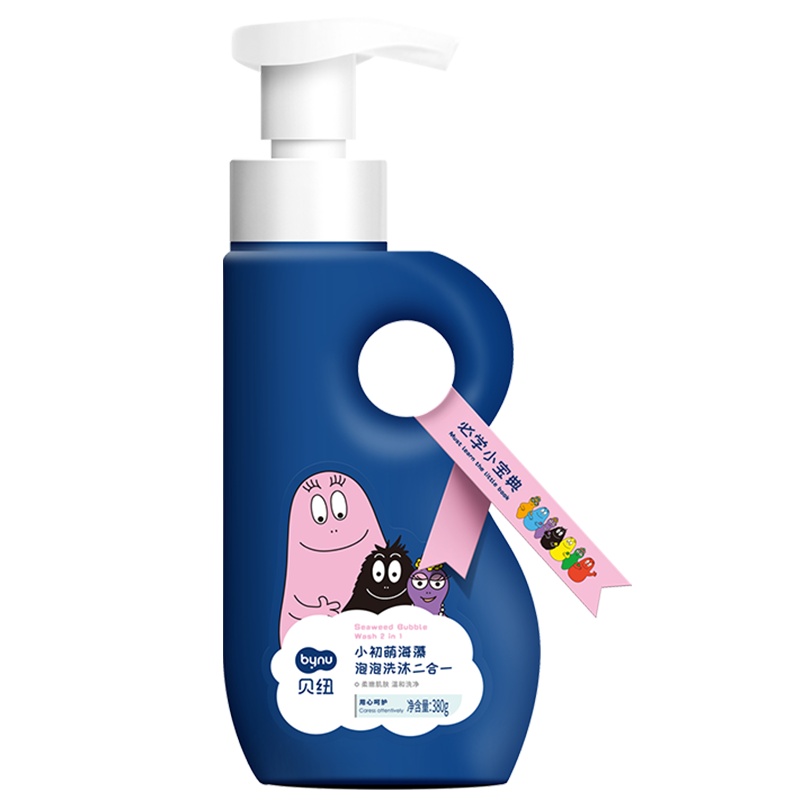 贝纽BYNU 巴巴爸爸宝宝洗发沐浴露二合一380ml 小初萌海藻舒缓婴幼儿童洗发水沐浴露母婴清润保湿柔净洗护用品