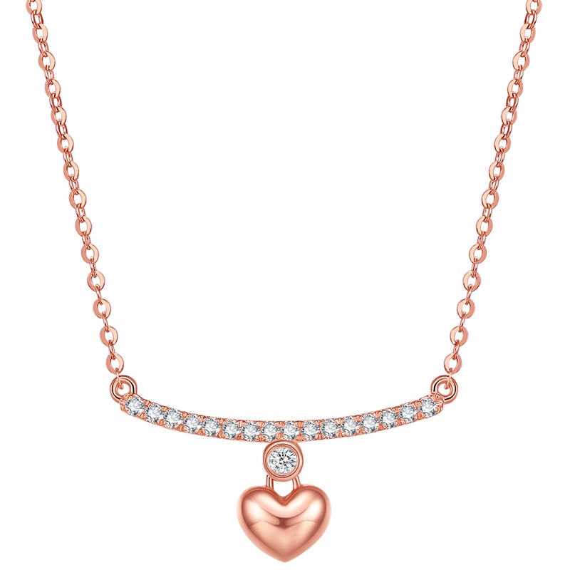 周六福玫瑰18K金钻石套链1110