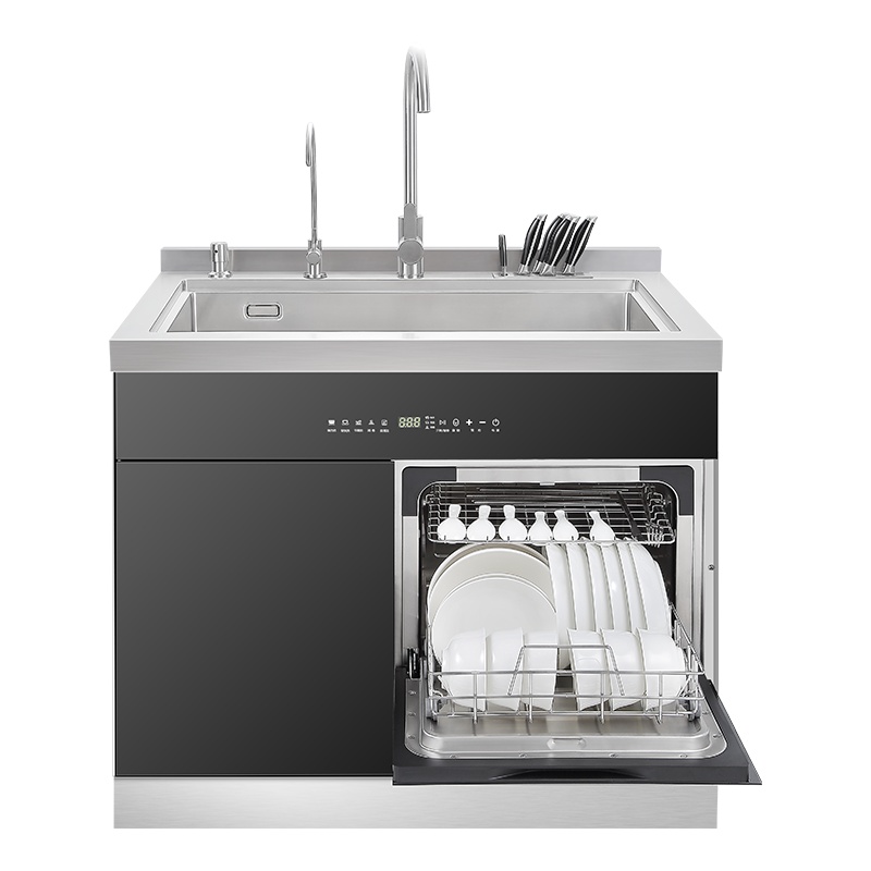 SAST/先科 超声波集成水槽304不锈钢一体嵌入式10套洗碗机900mm消毒柜家用果蔬洗菜机 XK-MX900Z