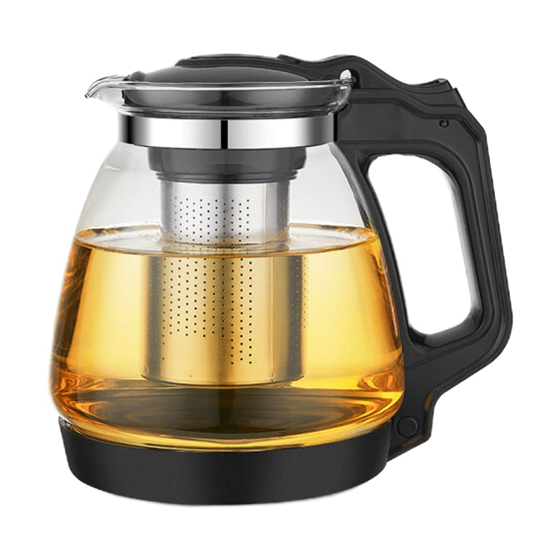 紫丁香 玻璃泡茶壶 加厚耐热 过滤花茶水壶防撞底保护耐用办公功夫茶杯玻璃茶具1700ml