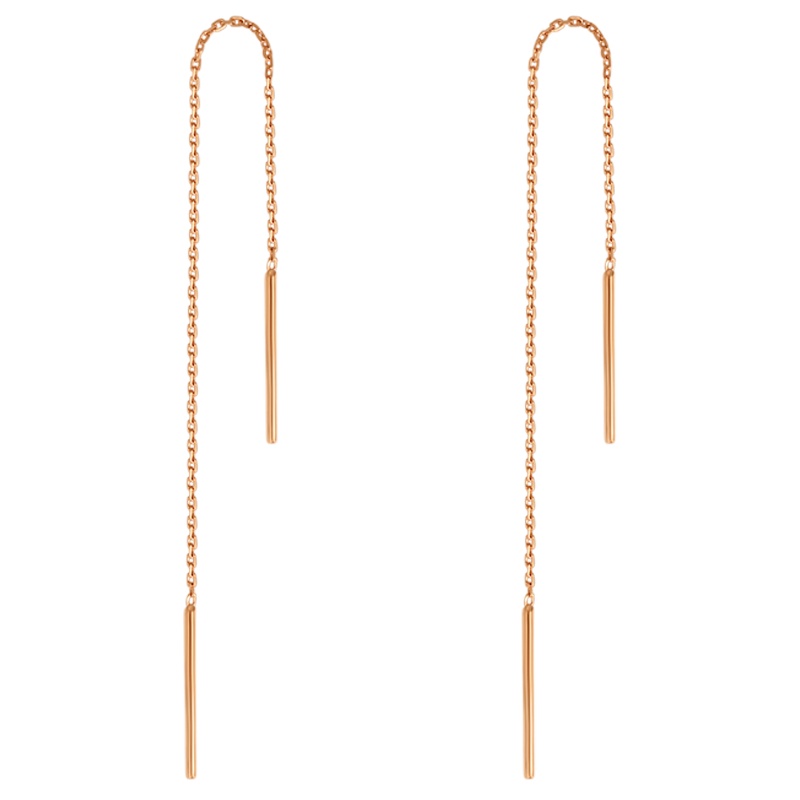 金一国囍18K金玫瑰金优雅流线耳线女款彩金耳坠耳饰纪念日情人节送女友生日礼(定价)CEF024