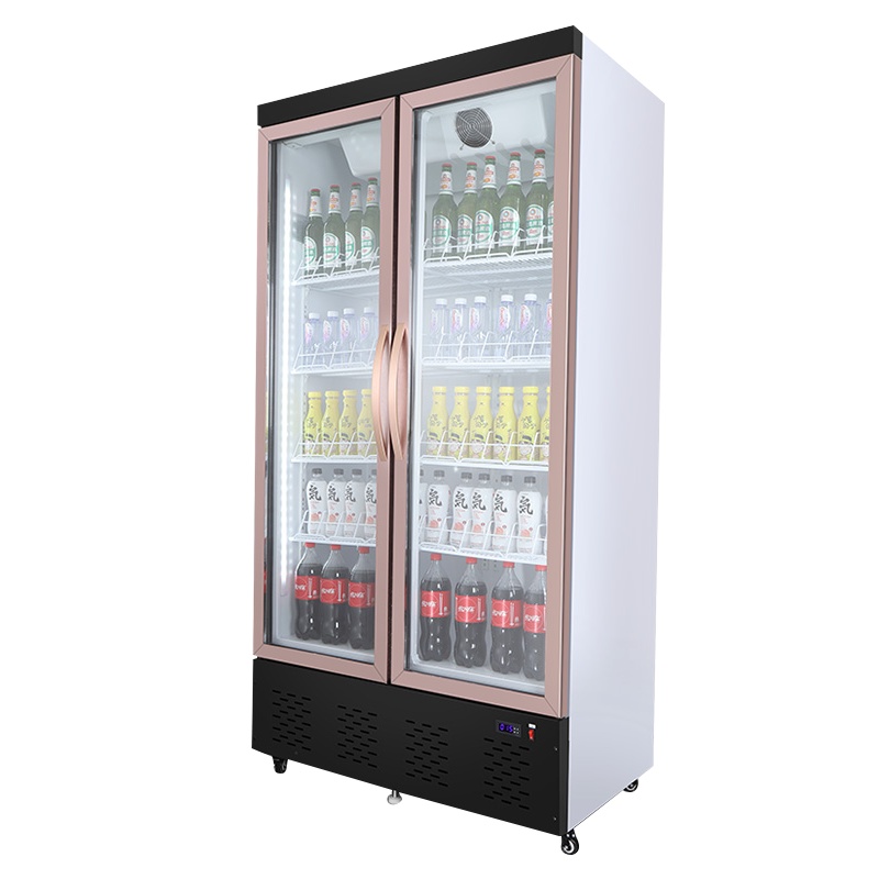 友田(YOUTIAN展示柜商用立式冷藏单门便利店保鲜饮料柜超市冰箱酒吧啤酒柜1076L 无灯箱铝合金双门风冷
