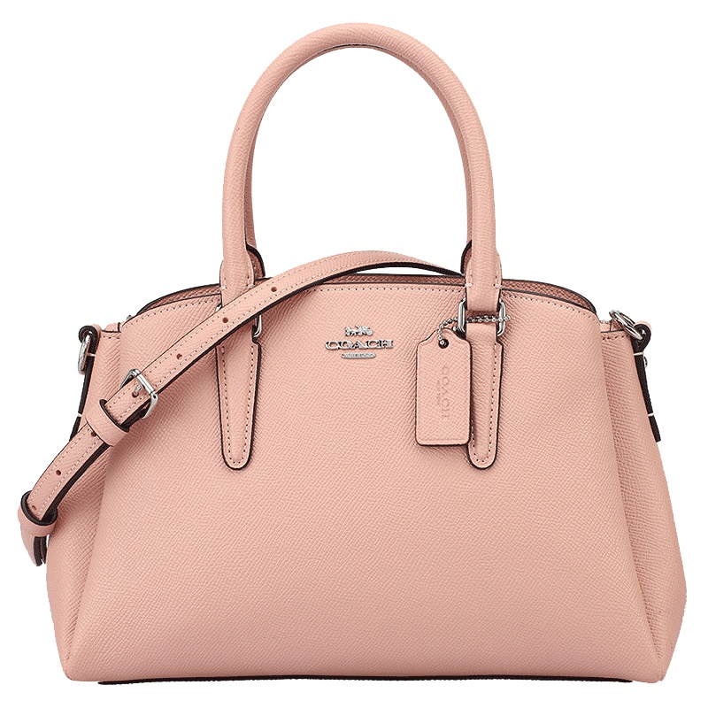 蔻驰coach女包奢侈品手提包女欧美时尚经典简约百搭真皮拉链单肩斜挎纯色中号手拿包