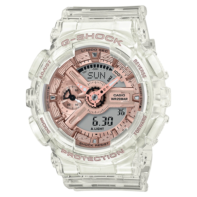 CASIO卡西欧手表 G-SHOCK WOMEN透明表款系列-地球仪特殊表盒防震防水防磁石英表