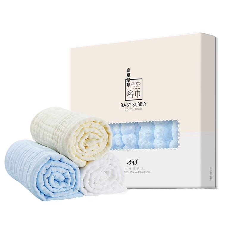 子初婴儿浴巾家用宝宝纯棉纱布吸水速干新生儿洗澡毛巾儿童小方巾