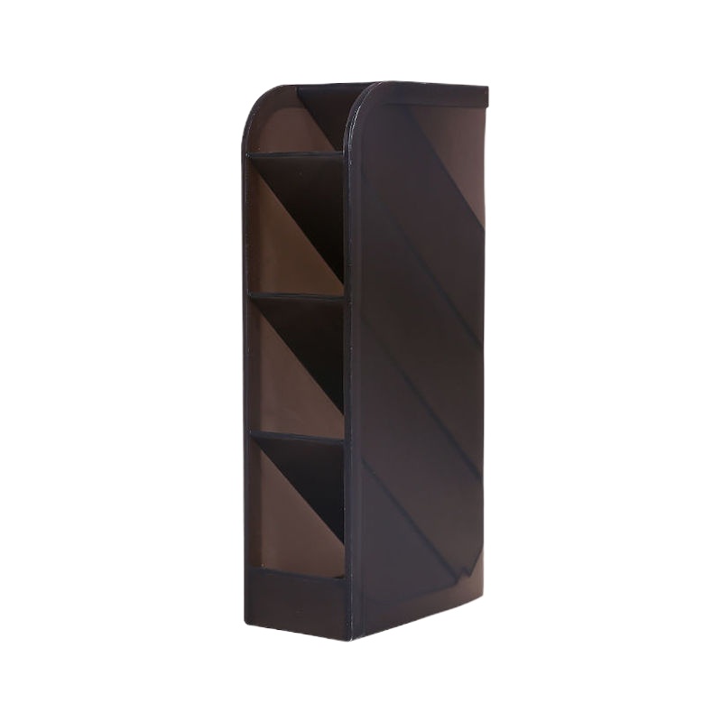 斜插款-黑色 简约磨砂多功能斜插式笔筒