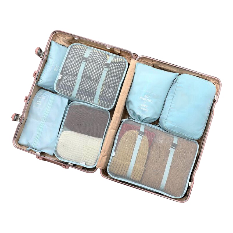 [旗舰品质]壹志加厚旅行收纳袋套装6行李箱衣服整理袋7出行旅游便携拉杆箱内衣鞋子分装包出差牛津布防水洗漱包