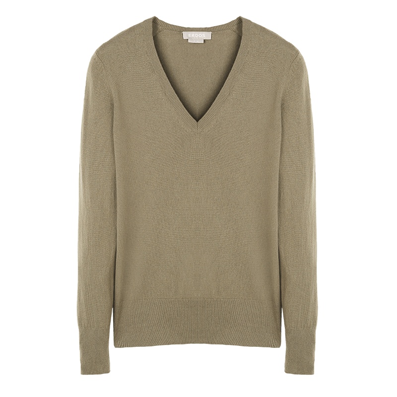 鄂尔多斯ERDOS 秋冬纯山羊绒V领女式羊绒衫