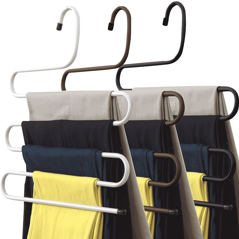 单爱 多功能魔术裤架 金属裤撑 多层衣挂 S型衣架 毛巾丝巾领带架