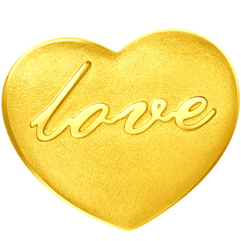 周大福花月佳期爱心Love足金金转运珠吊坠计价（工费68元）F217834