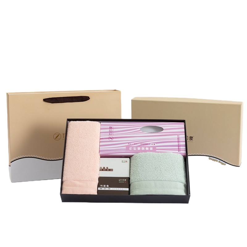 竹印象 竹纤维条纹六件套(天使狗狗天地盖硬盒)