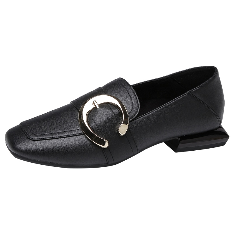 PLAYBOY/花花公子秋季休闲懒人一脚蹬大金属扣圆头套脚时尚豆豆鞋F12989238