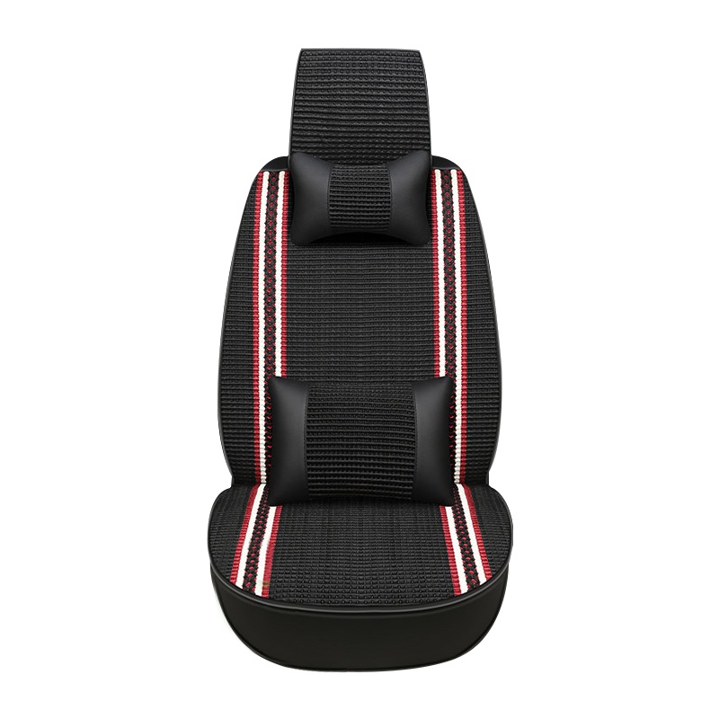 布雷什(BOLISH)五座四季通用汽车坐垫夏季凉垫全包围冰丝汽车座垫别克英朗座捷达车垫车内饰品豪华款黑红色
