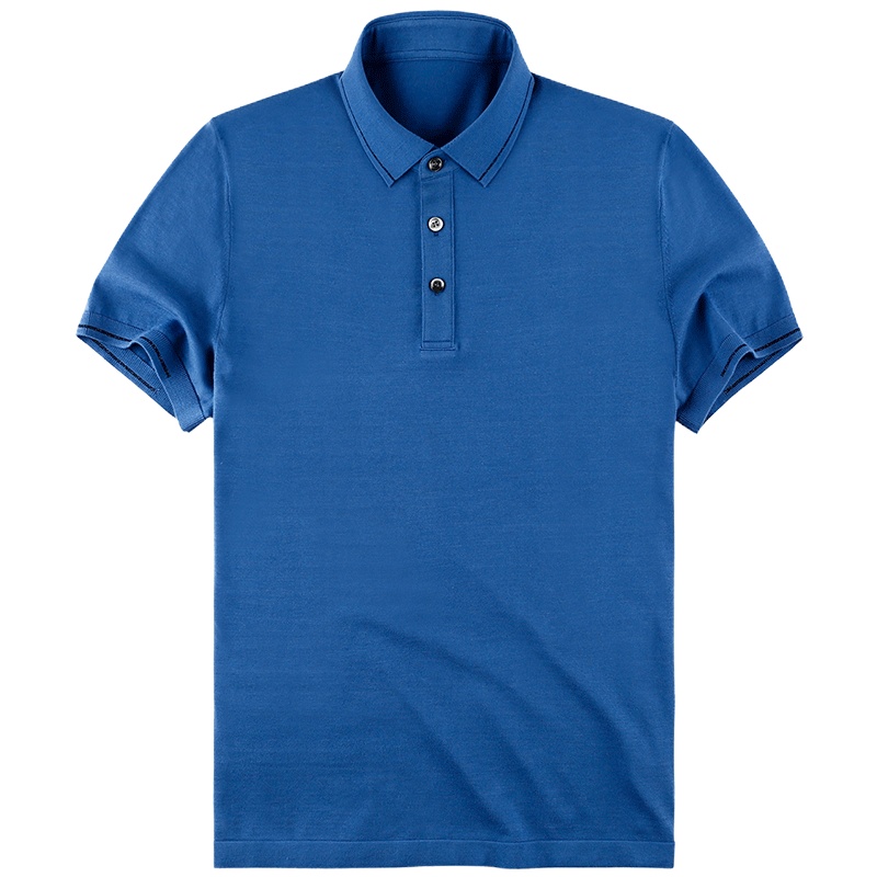 布先生新款纯棉针织短袖T恤 男士翻领纯色休闲夏装 AT10550