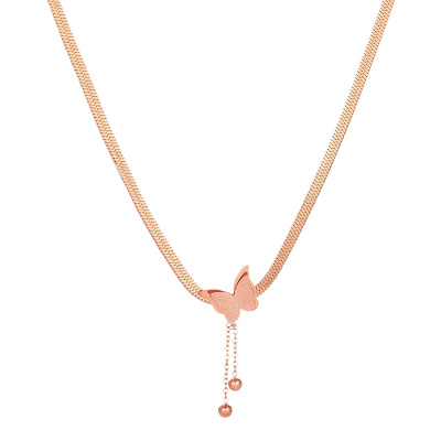 BF璀尚珠宝 蝴蝶 甜美清新配饰 韩版 时尚饰品 女士蛇骨链项链 ZP009