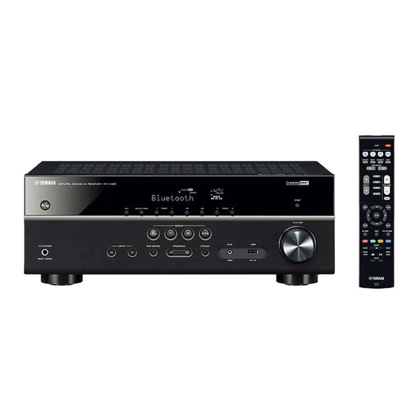 雅马哈(YAMAHA) RX-V385 家庭影院影音功放4K蓝牙家用音响设备(黑色)