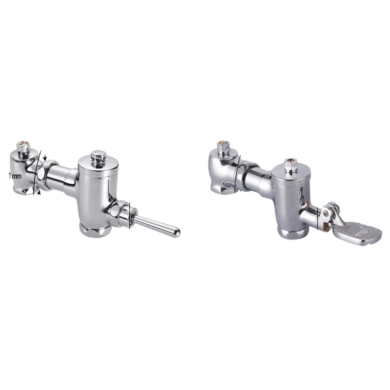 火车头 全铜卧式可伸缩式冲洗阀蹲便厕所脚踏脚踩冲水阀