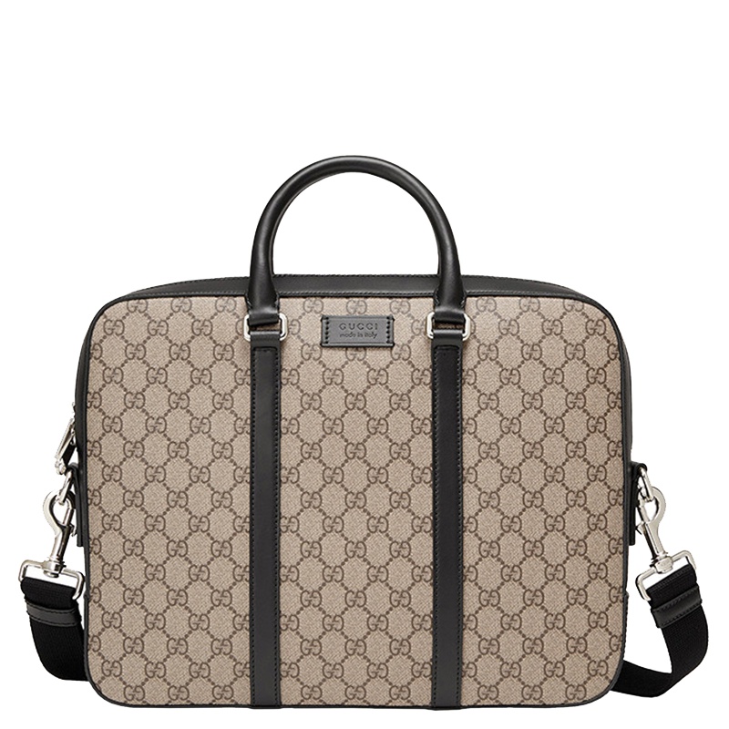 [直营]古驰(GUCCI) EDEN系列男士帆布双G印花公文包手提包男包