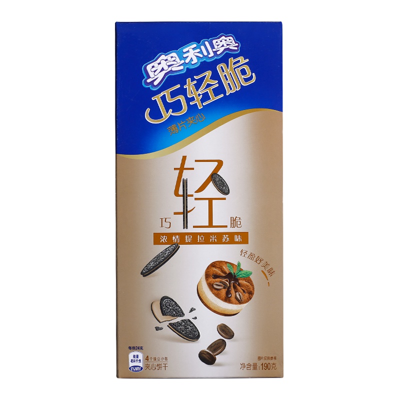 奥利奥(OREO) 夹心饼干 零食 巧轻脆薄片浓情提拉米苏味190g