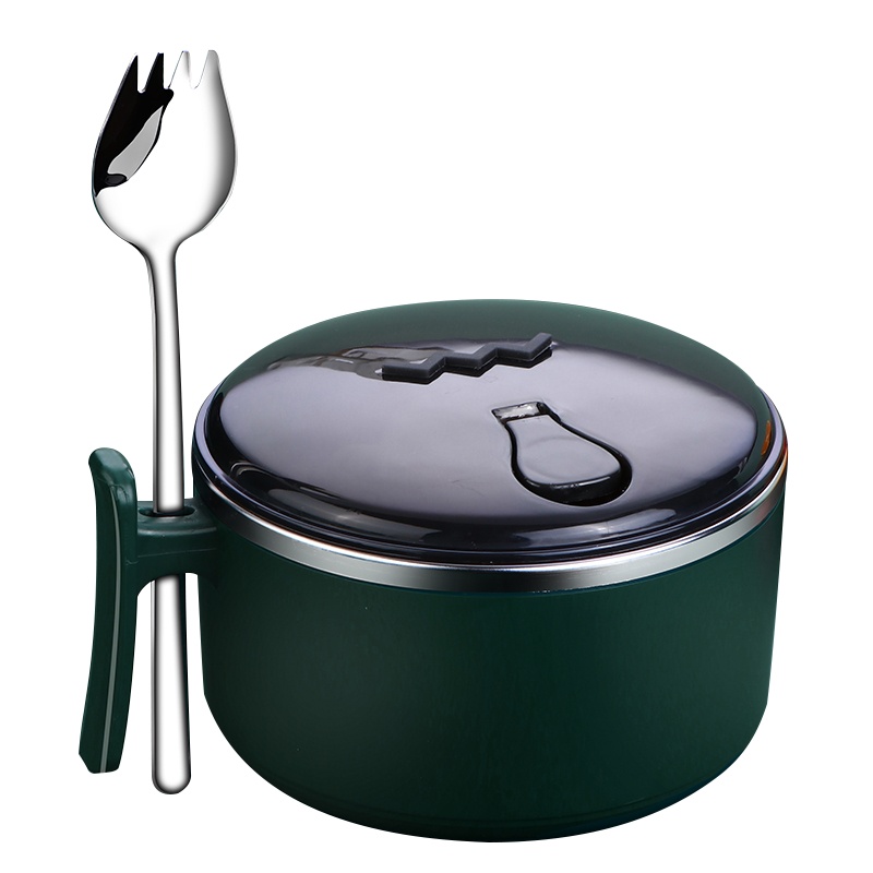 阳光飞歌 304不锈钢泡面碗学生宿舍碗带盖大容量防摔饭盒加厚方便面碗上班