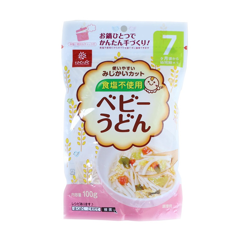 HAKUBAKU合康贝谷 日本产 原装进口 婴儿细碎乌冬面 宝宝面颗粒面 无盐纯小麦粉 7个月以上 100g