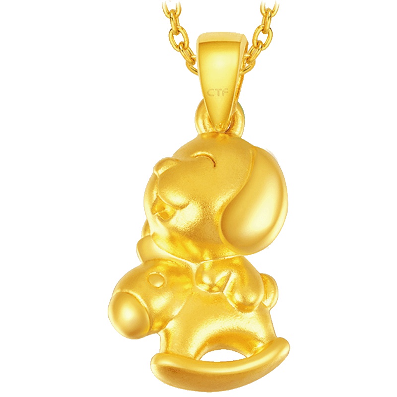 周大福珠宝十二生肖狗马上“汪”黄金足金吊坠R20948