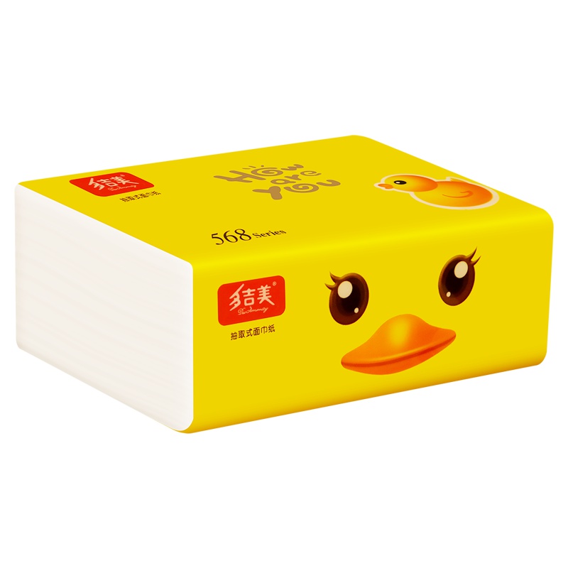多吉美小黄鸭抽纸原木抽纸三层餐巾纸家庭装卫生纸家用10包*100抽*3层