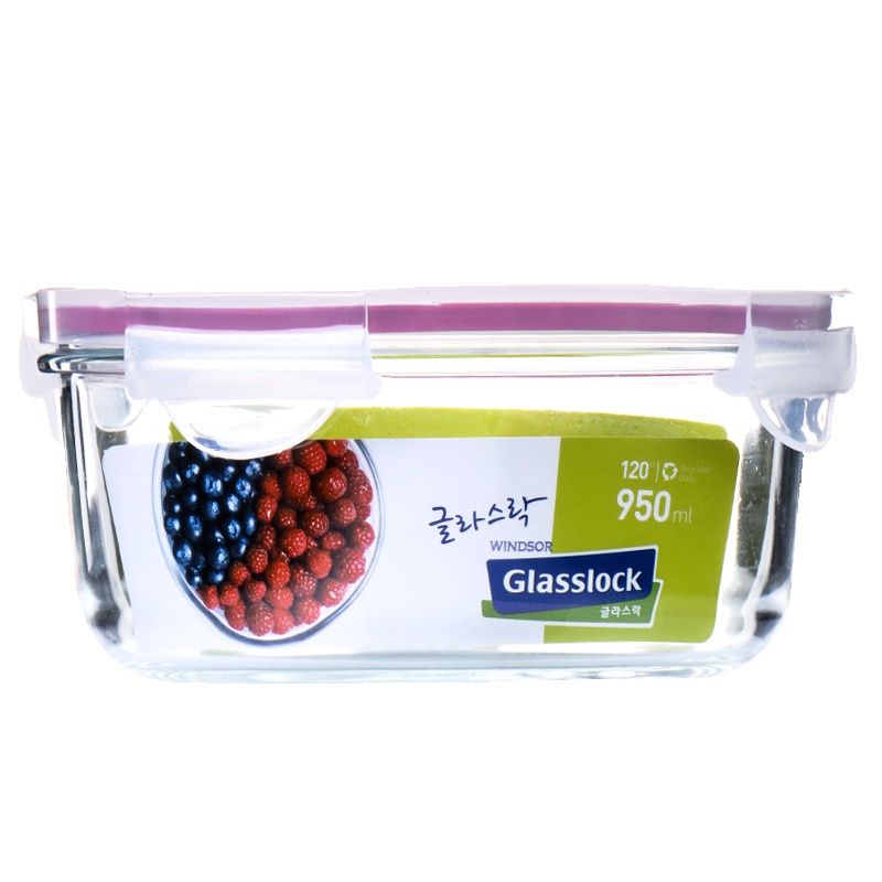 三光云彩(GLASSLOCK)韩国进口耐热钢化玻璃保鲜盒微波炉饭盒密封便当盒加厚耐摔密封防漏冰箱玻璃圆形汤碗950ML