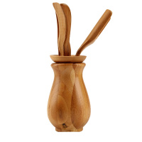 唐宏坊竹制瓶型茶道六君子 实木茶道六君子套装功夫茶具配件零配茶艺组合盘摆件茶夹笔