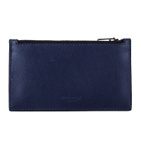 COACH 蔻驰 奢侈品 商务休闲专柜款藏青色人造革皮质短款卡包卡夹男士钱包