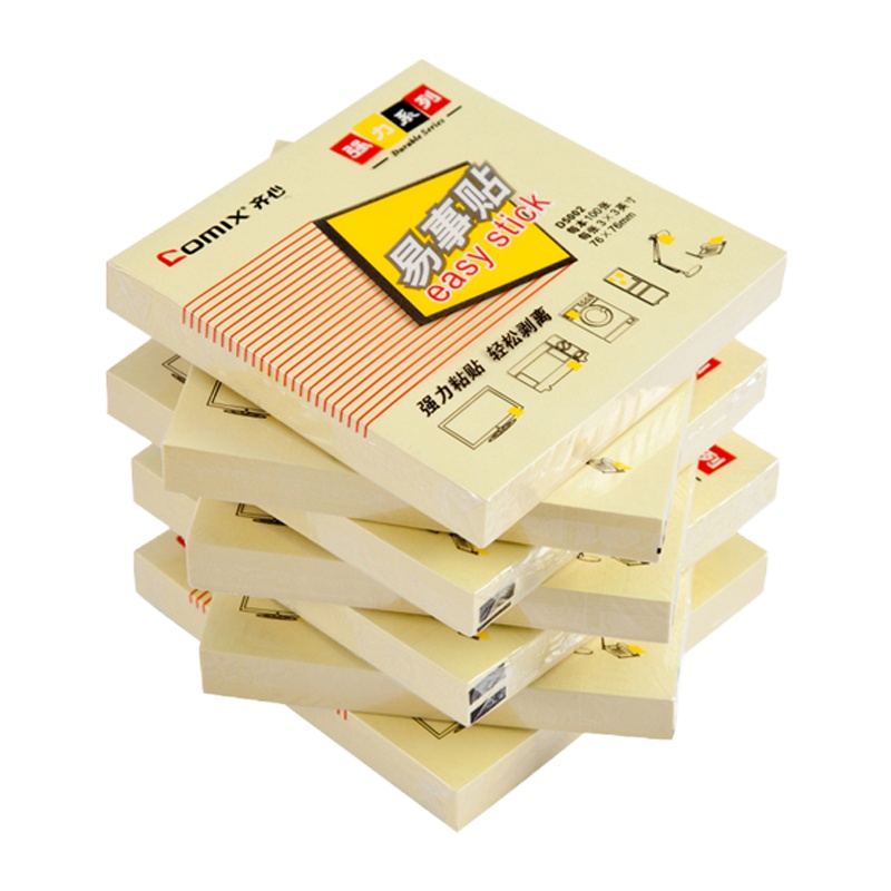 齐心(comix)D5002便条纸 便利贴12本100页/本 7.6x7.6cm便签纸 留言条 记事贴 背胶纸.