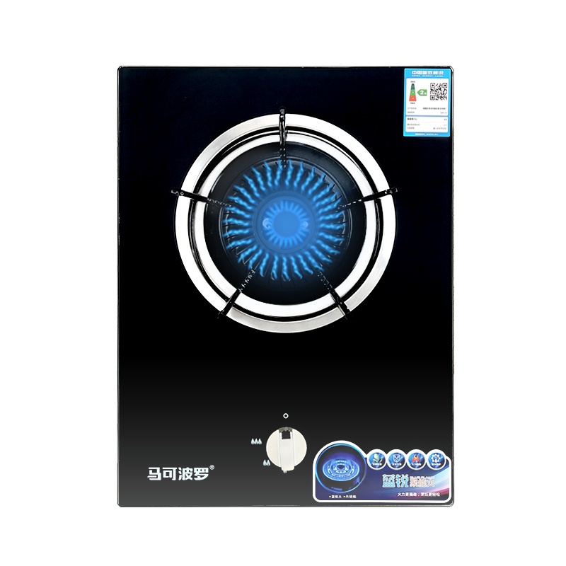 马可波罗 燃气灶单灶台嵌两用4.0KW猛火爆炒大火力家用玻璃面板灶具JZY-Q03(136) 液化气