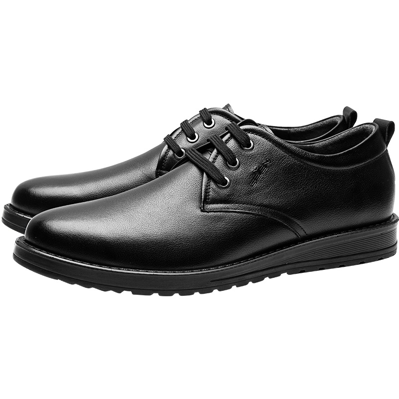 柒牌SEVEN男鞋2020新款皮鞋商务休闲男士乐福时尚尖头黑色鞋