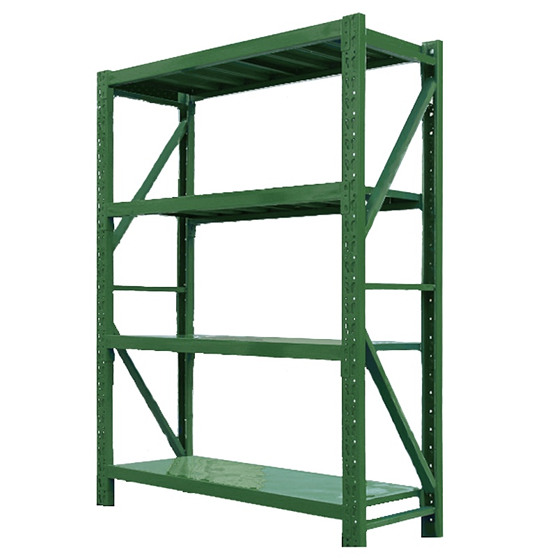 华豫汇阳移动货架仓储库房军绿色仓库装备器材架加厚置物架展示储物多层收纳重型货物铁架子4层 5层