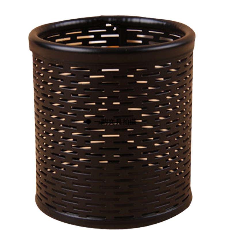 广博(GuangBo)WZ5924圆形金属笔筒2个 铁制金属网状铁笔筒 圆形收纳笔座 网纹笔插 办公用 黑色笔筒/笔袋