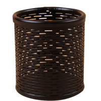 广博(GuangBo)WZ5924圆形金属笔筒2个 铁制金属网状铁笔筒 圆形收纳笔座 网纹笔插 办公用 黑色笔筒/笔袋