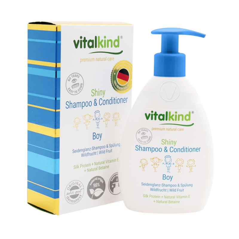 逸乐舒 vitalkind柔顺香波洗发护发二合一(果香型)200ml温和无泪配方儿童适用 单个价