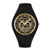 Ice-Watch艾施表ICE change系列骷髅表盘时尚潮流腕表硅胶防水腕表黑金M-016051