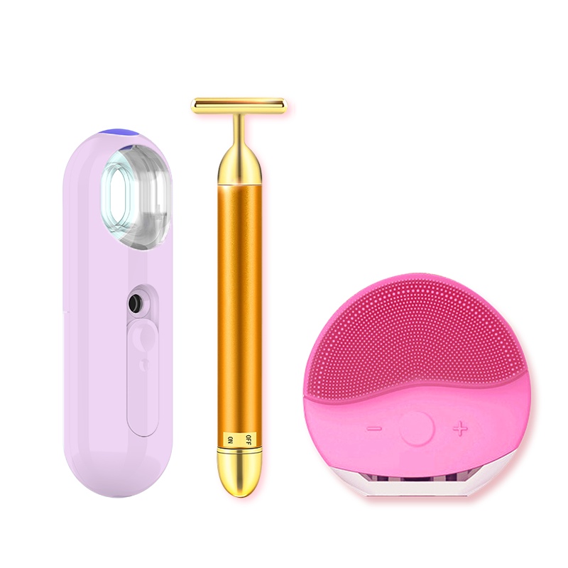 美容套装(米狗520洁面仪+嫩肌补水仪+黄金美颜棒)米狗MC16