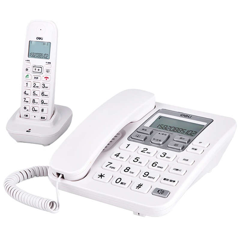 得力(deli)791数字无绳子母电话机(白)子母对讲防雷击抗电磁干扰固话机 酒店前台家用家用 办公用品