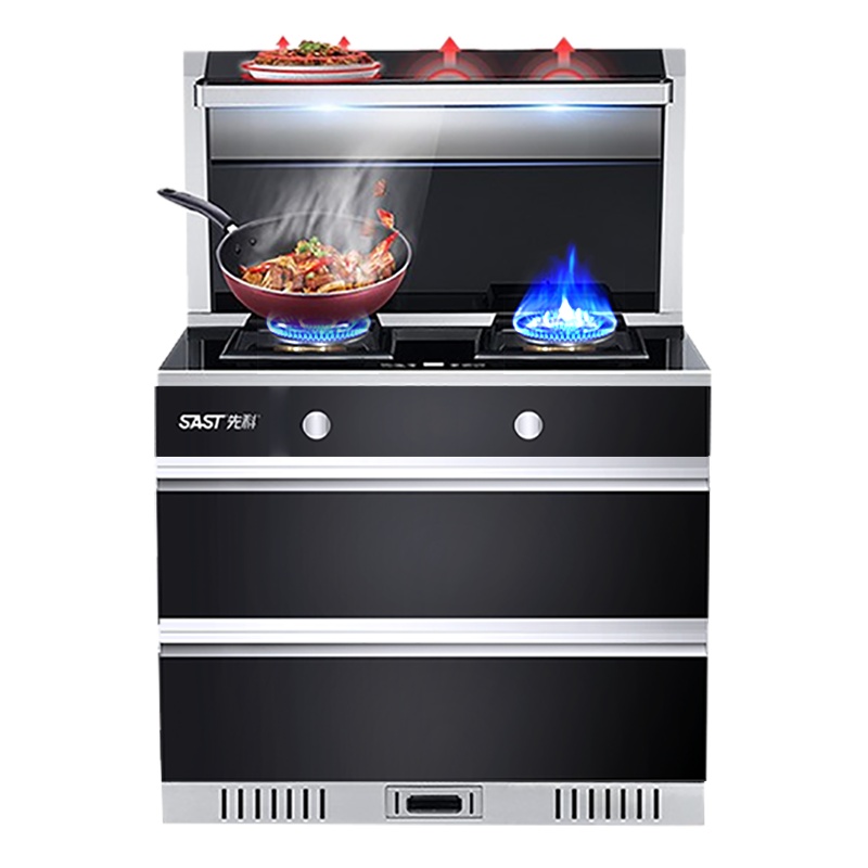 [热卖旗舰款]先科SAST/T6XW天然气 18(m3/min)集成灶双电机强劲吸力智能触控 高效保温 智能电热清洗