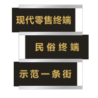 银佳 亚克力科室牌可更换式办公室三行门牌 立体金字 拉丝银边 28*37.5cm