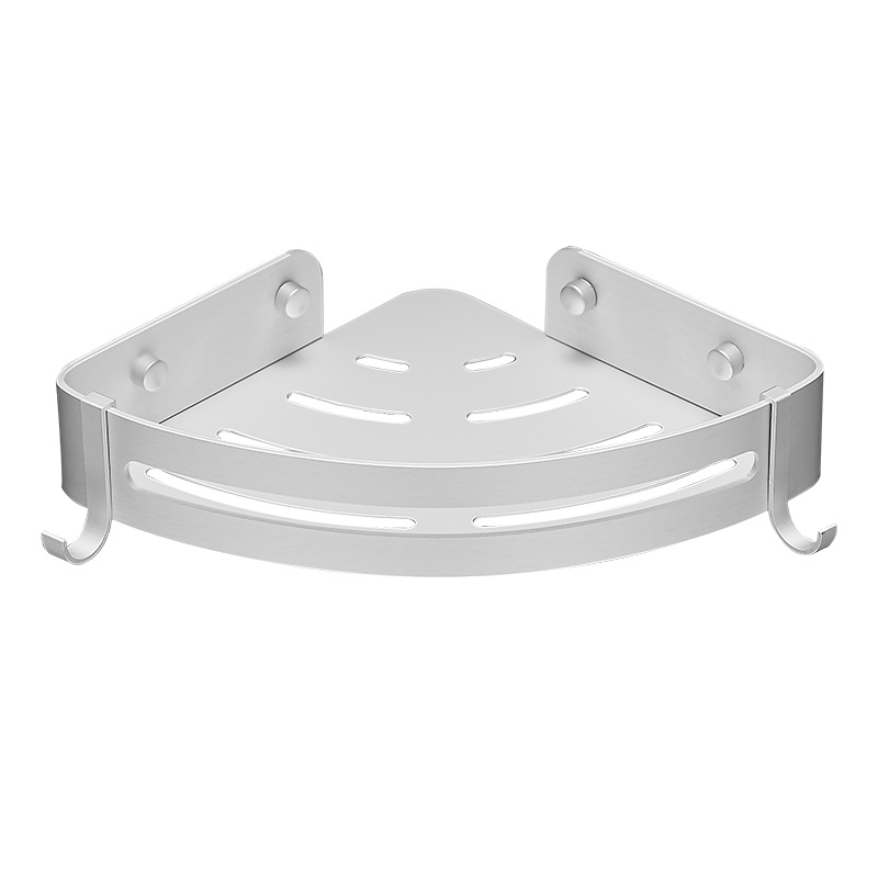 可高(KGao)淋浴房置物架卫生间洗澡间免打孔浴室置物架三角篮太空铝壁挂角架