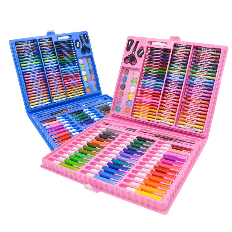 【买一送26】儿童画画套装画笔套装 绘画工具150件实用绘画文具套装礼盒 男孩女孩益智玩具 画笔蜡笔水彩笔小学生礼物用品