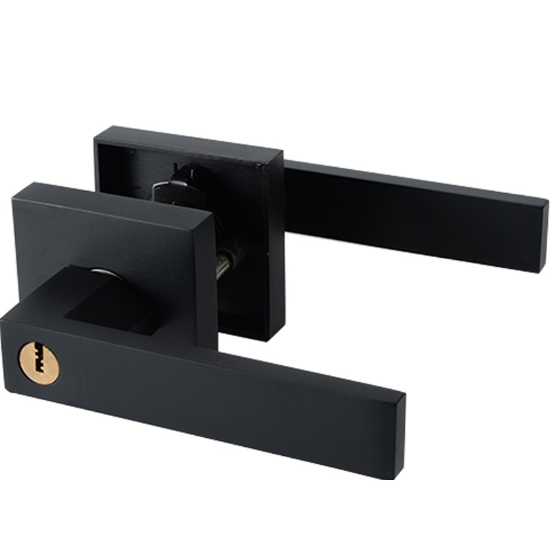 美式球形锁室内卧室三杆式执手锁黑色房锁把手改装家用型金