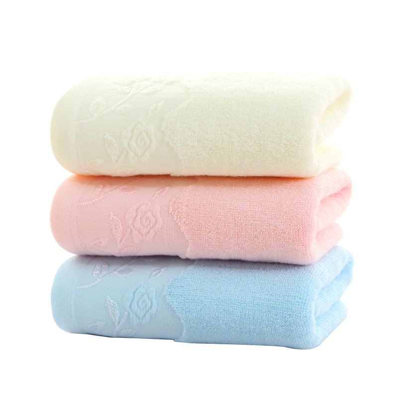 吉祥三宝家纺纯色纯棉毛巾多条装纯棉洗脸洗澡家用柔软吸水不掉毛