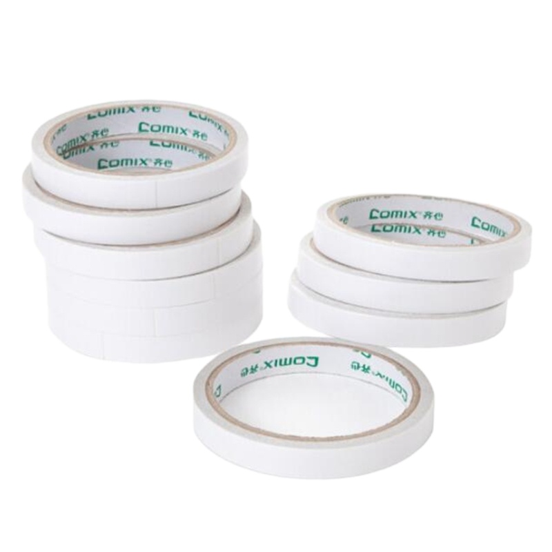 齐心(COMIX)10卷装12mm*10y(9.1米)棉纸双面胶带 MJ1210-10