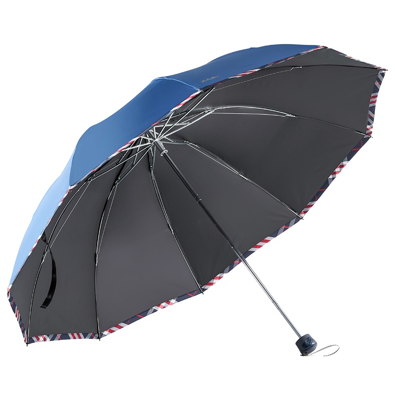 天堂伞 加大双人三折黑胶防晒防紫外线晴雨伞经典商务伞遮阳伞太阳伞 33196E1283
